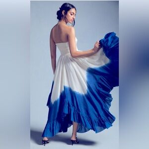Samant Chauhan Anthropologie Dip Dye Strapless Dress - Small